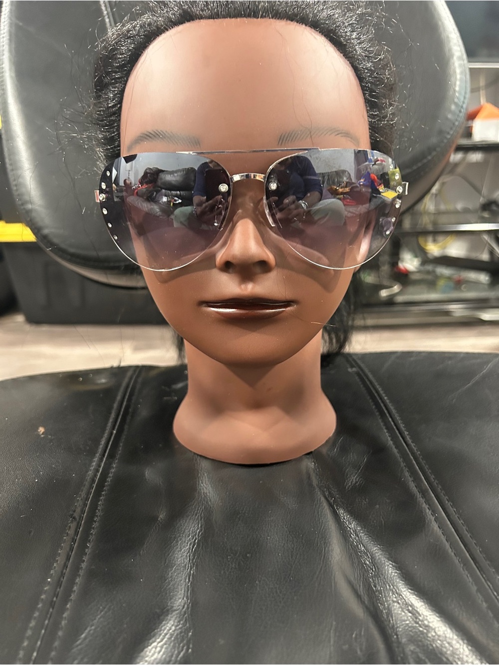 Foster Grant Oversized Aviator Sunglasses - Black/Purple Gradient